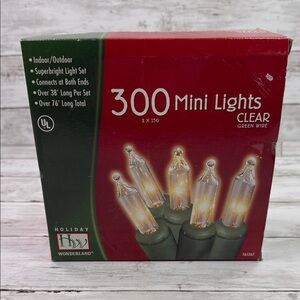 300 Clear Indoor/Outdoor Mini Lights New